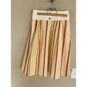 Tory Burch Womens Multicolor Gauze Button Front Canyon Stripe A Line Skirt Sz 0